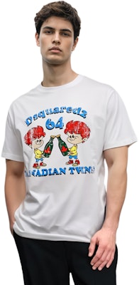 DSQUARED2 卡通字母印花白色短袖T恤 S71GD1396S23009-100 Shop DSQUARED2 卡通字母印花白色短袖T恤 S71GD1396S23009-100