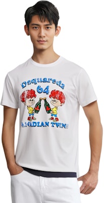 DSQUARED2 卡通字母印花白色短袖T恤 S71GD1396S23009-100 Purchase DSQUARED2 卡通字母印花白色短袖T恤 S71GD1396S23009-100