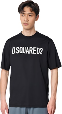DSQUARED2 黑色拼接 logo 印花圓領T恤 S74GD1197D20004-900 Shop DSQUARED2 黑色拼接 logo 印花圓領T恤 S74GD1197D20004-900