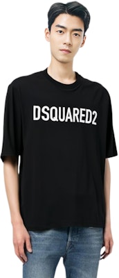 DSQUARED2 黑色拼接 logo 印花圓領T恤 S74GD1197D20004-900 Purchase DSQUARED2 黑色拼接 logo 印花圓領T恤 S74GD1197D20004-900