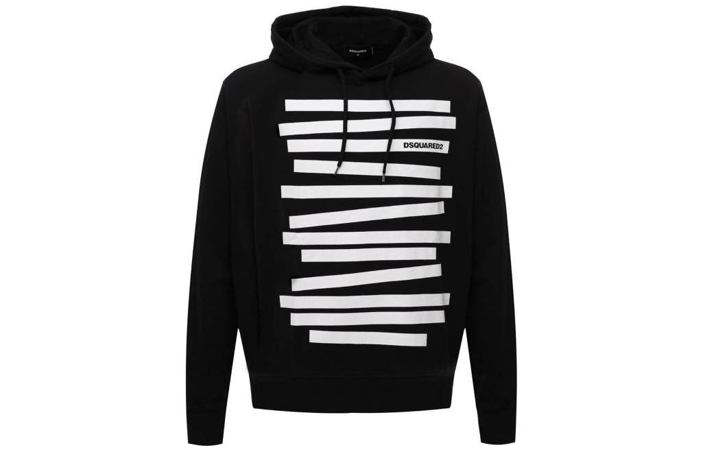Dsquared2 Contrast Print Hoodie Black ( Long-Sleeve Pullover) S71GU000437S25462-900