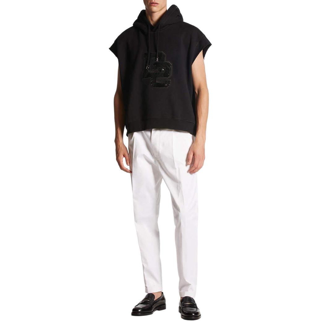 Shop DSQUARED2 男士修身拉链休闲裤 白色 时尚款式 S74KB0881S39021-100