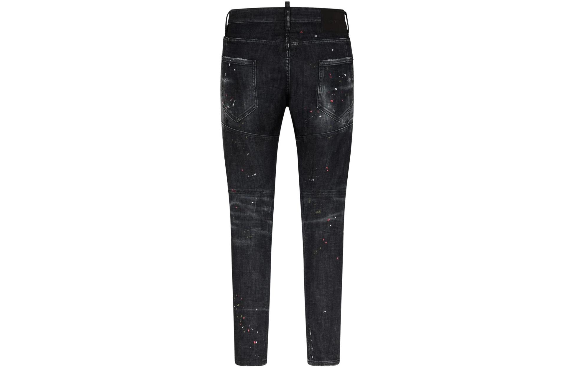 DSQUARED2 Distressed Button-Fly Slim Jeans SS24  Black Denim. S71LB1381S30357-900 圖 3