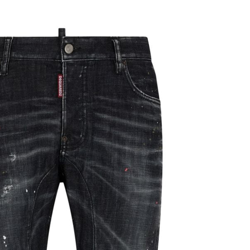 DSQUARED2 Distressed Button-Fly Slim Jeans SS24  Black Denim. S71LB1381S30357-900 圖 5