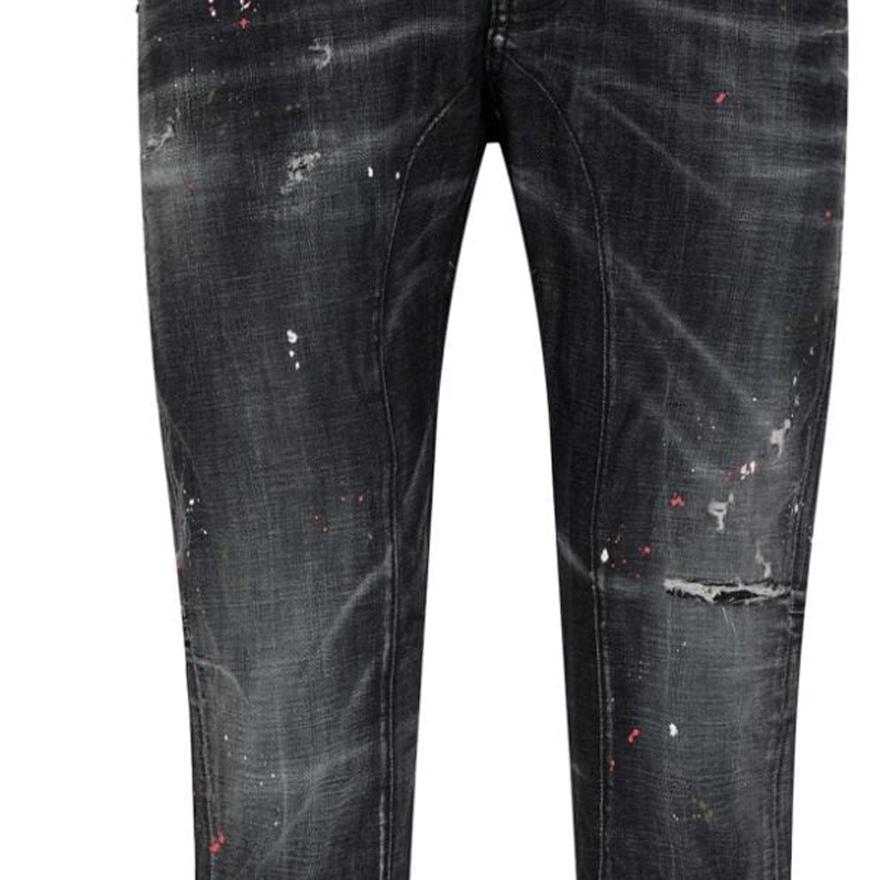 DSQUARED2 Distressed Button-Fly Slim Jeans SS24  Black Denim. S71LB1381S30357-900 圖 6
