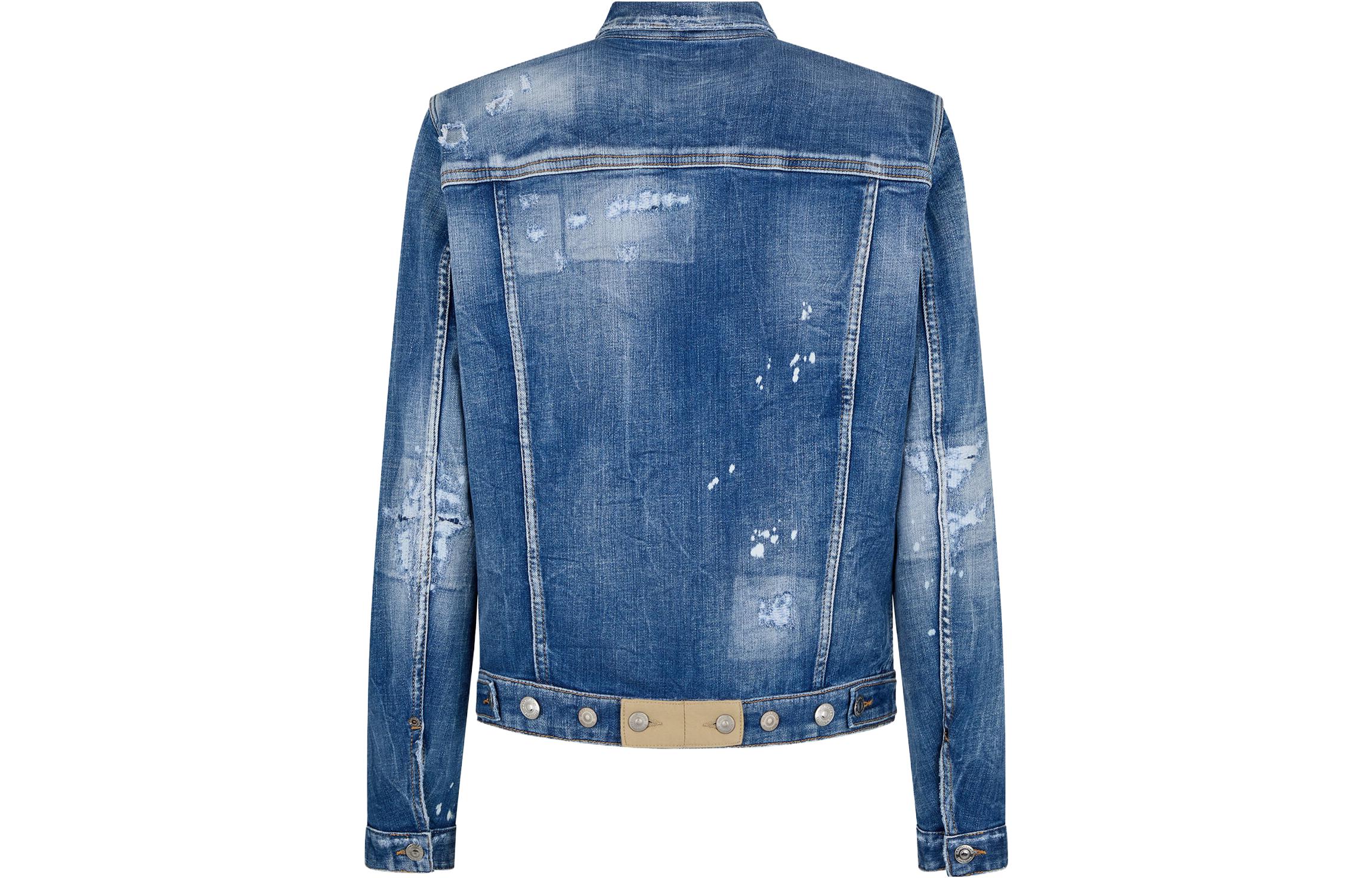 DSQUARED2 Distressed Button-Up Denim Jacket Navy Blue -  Casual Wear S74AM1468S30872-470 圖 3