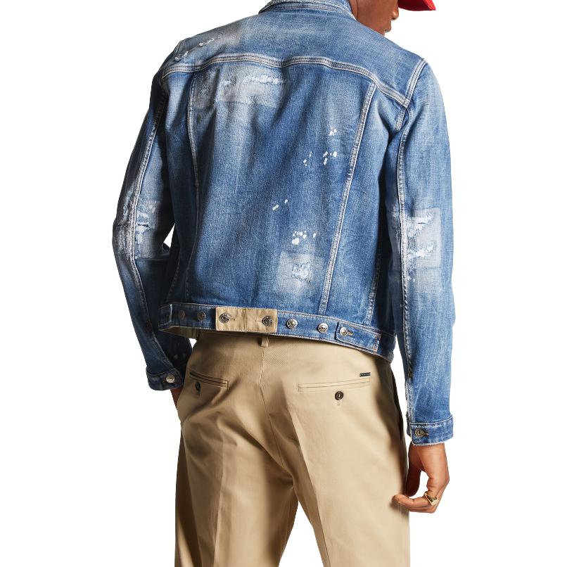 DSQUARED2 Distressed Button-Up Denim Jacket Navy Blue -  Casual Wear S74AM1468S30872-470 圖 5