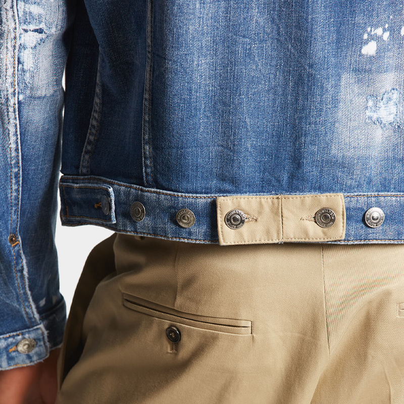 DSQUARED2 Distressed Button-Up Denim Jacket Navy Blue -  Casual Wear S74AM1468S30872-470 圖 7