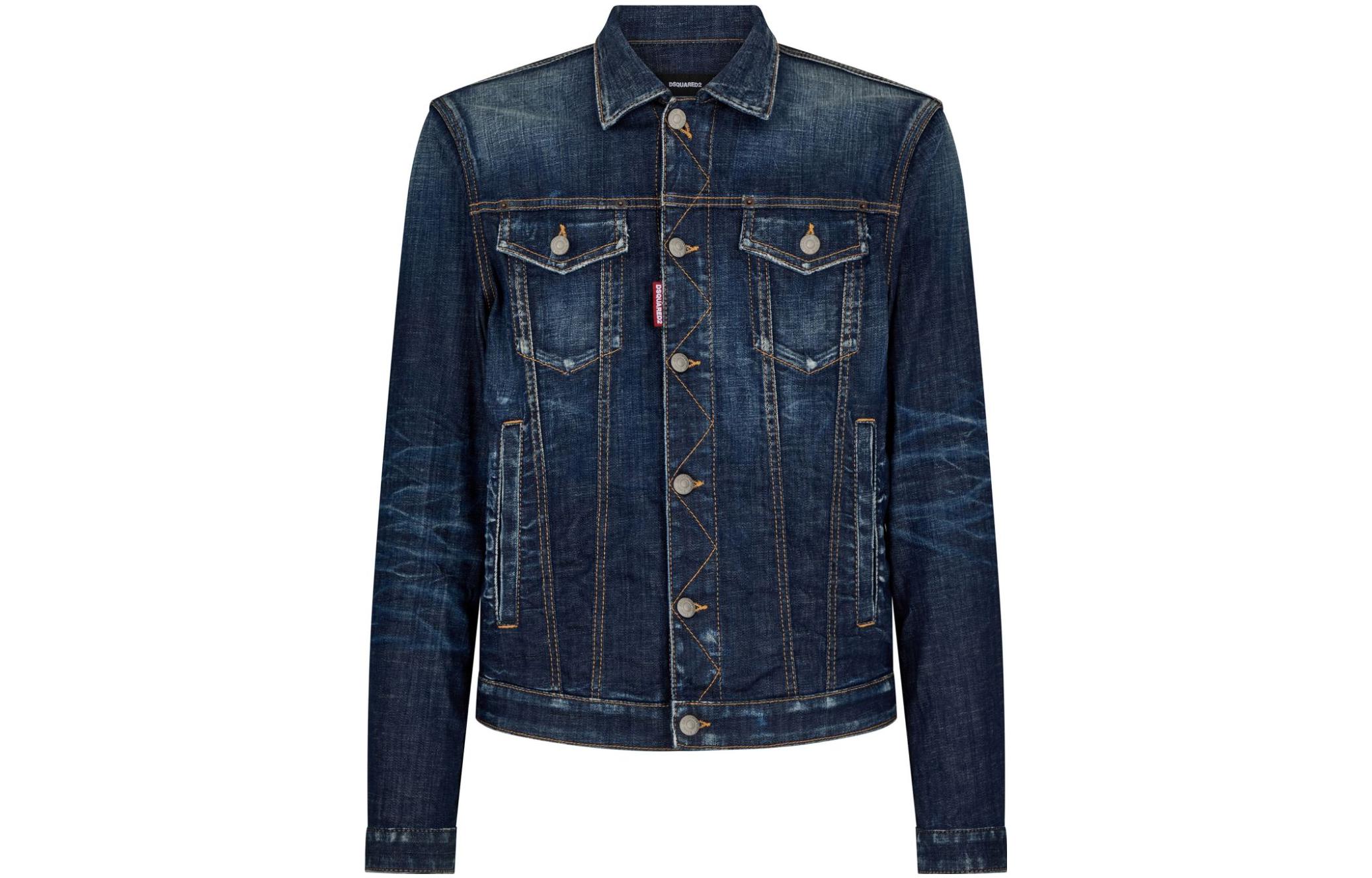 Order Chaqueta Vaquera Azul Indigo DSQUARED2 Desgastada con Botones SS24. S74AM1470S30342-470