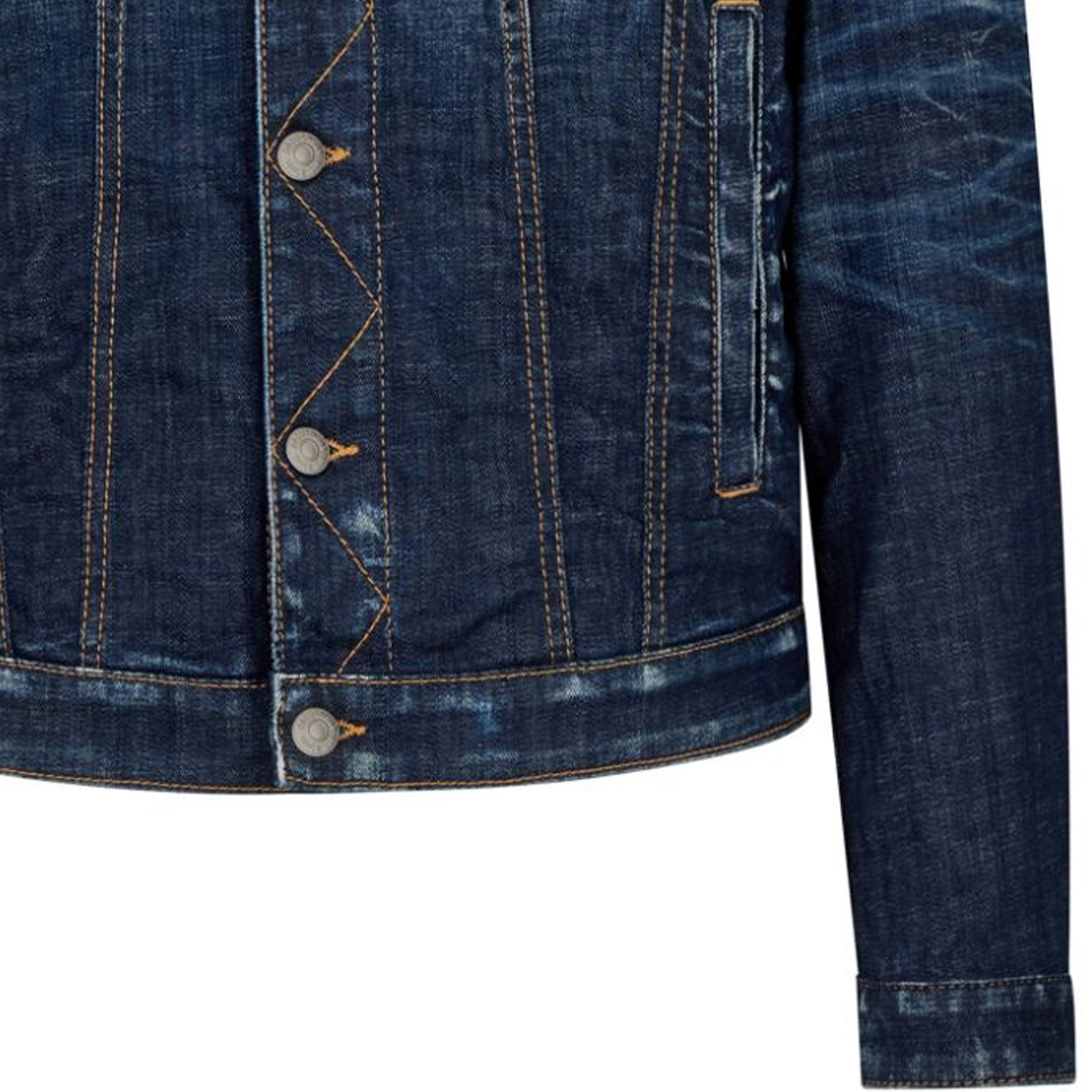 Sizing Chaqueta Vaquera Azul Indigo DSQUARED2 Desgastada con Botones SS24. S74AM1470S30342-470