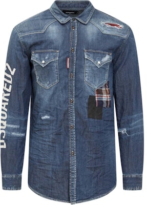 DSQUARED2 Kemeja Denim Lengan Panjang Distressed Biru. S71DM0480S30341-470 Buy DSQUARED2 Kemeja Denim Lengan Panjang Distressed Biru. S71DM0480S30341-470