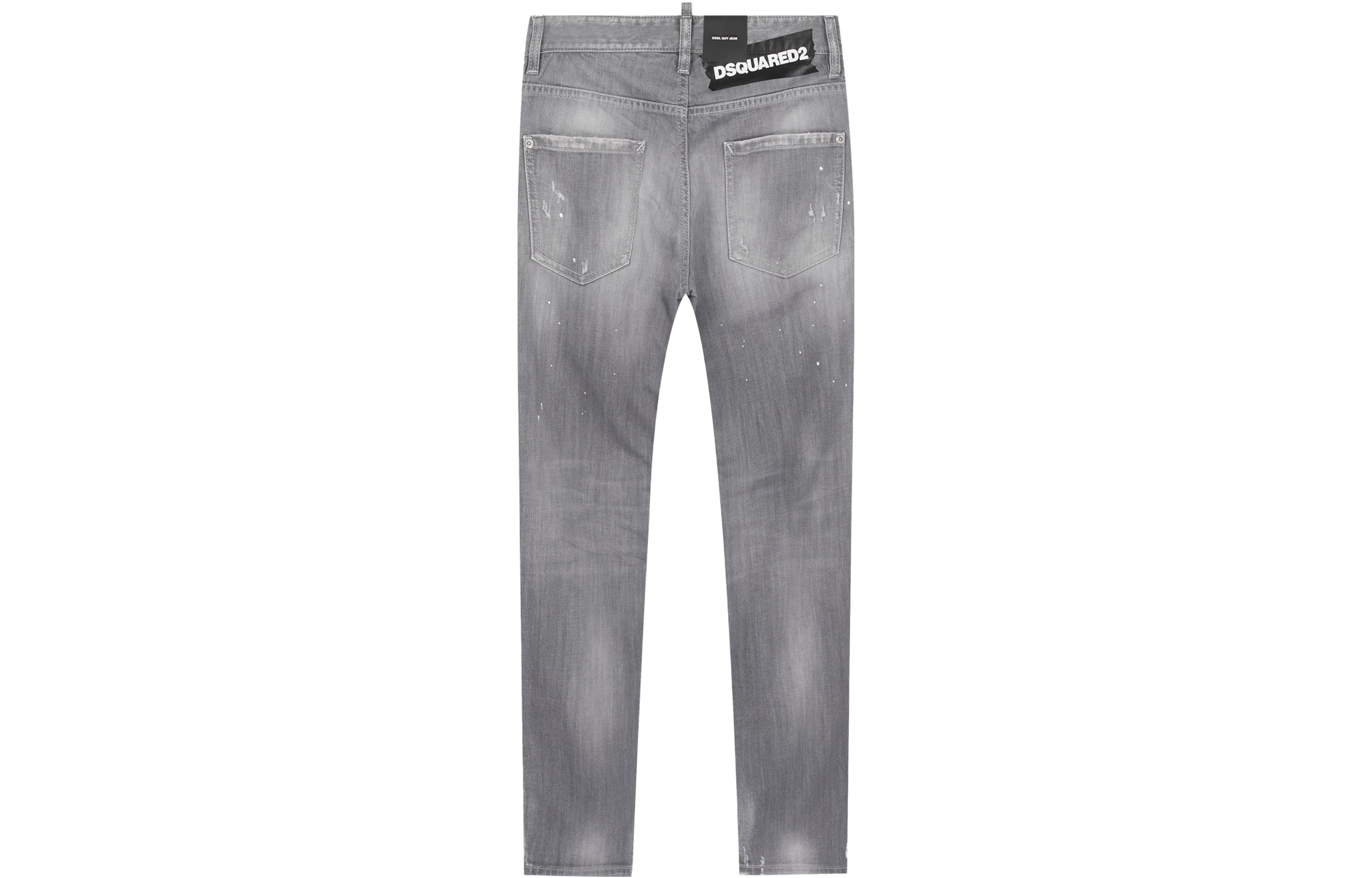 Lookbook DSQUARED2 男士灰色高腰直筒破洞牛仔裤 S74LB0474S30260-852