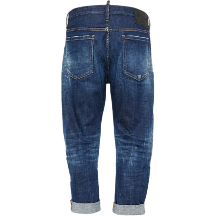 DSQUARED2 Distressed Logo Zip Pocket Jeans Men Navy Blue. S74LB1558S30342-470 圖 3