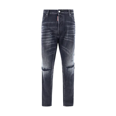 DSQUARED2 Distressed Mid-Rise Button Fly Jeans Men’s Black. S74LB1562D30009-900