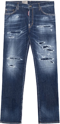DSQUARED2 男士蓝色做旧直筒修身牛仔裤 中腰款式 S71LB1263S30789-470 Buy DSQUARED2 男士蓝色做旧直筒修身牛仔裤 中腰款式 S71LB1263S30789-470