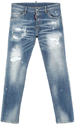 DSQUARED2 Distressed Slim-Fit Mid-Rise Blue Jeans for Men. S79LA0021S30342-470 Order DSQUARED2 Distressed Slim-Fit Mid-Rise Blue Jeans for Men. S79LA0021S30342-470