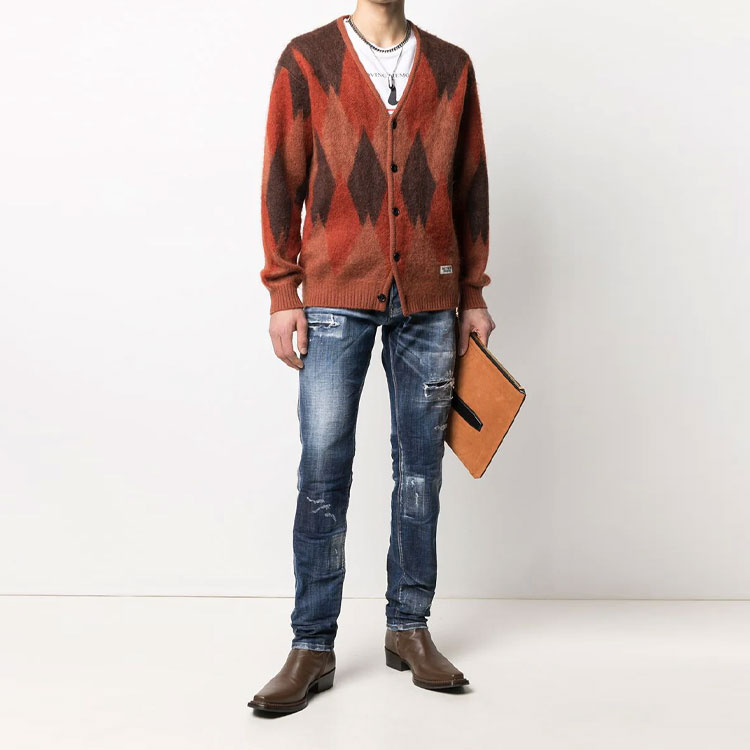 DSQUARED2 Distressed Slim Fit Blue Jeans for Men. S74LB0961S30342-470 圖 4