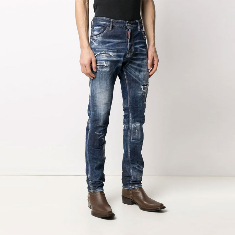 DSQUARED2 Distressed Slim Fit Blue Jeans for Men. S74LB0961S30342-470 圖 5