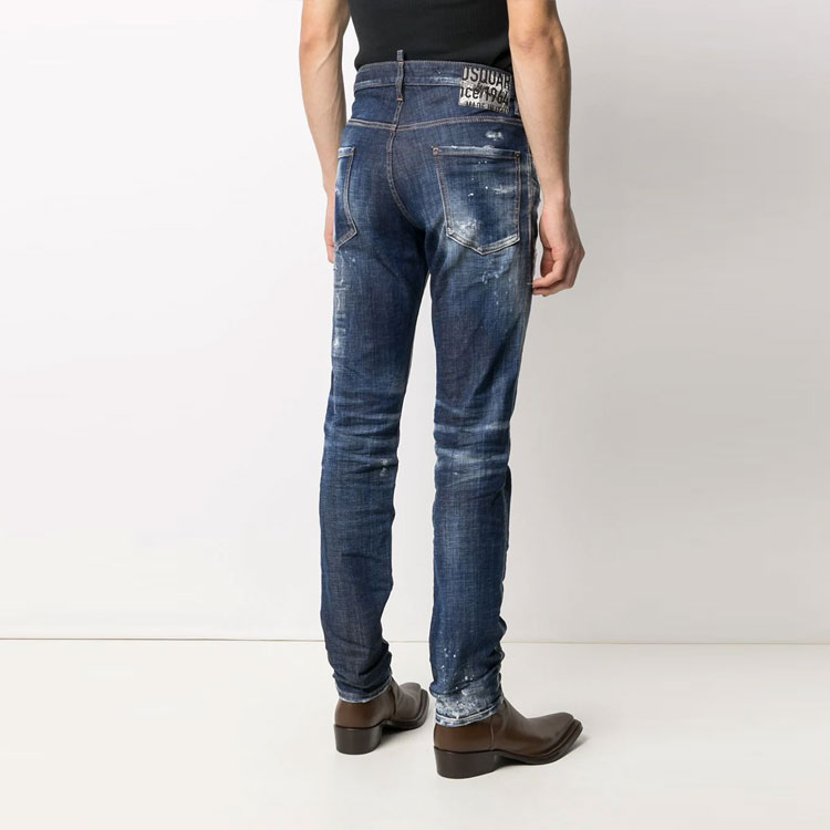 DSQUARED2 Distressed Slim Fit Blue Jeans for Men. S74LB0961S30342-470 圖 6
