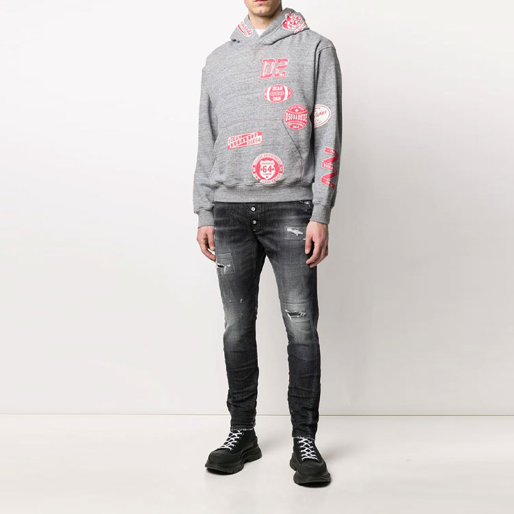 Lookbook DSQUARED2 男士修身破洞牛仔裤 S74LB0782S30357-900