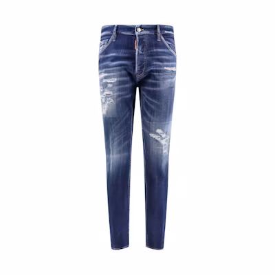 DSQUARED2 Distressed Slim Fit Mid-Rise Blue Jeans for Men S71LB1365S30342-470