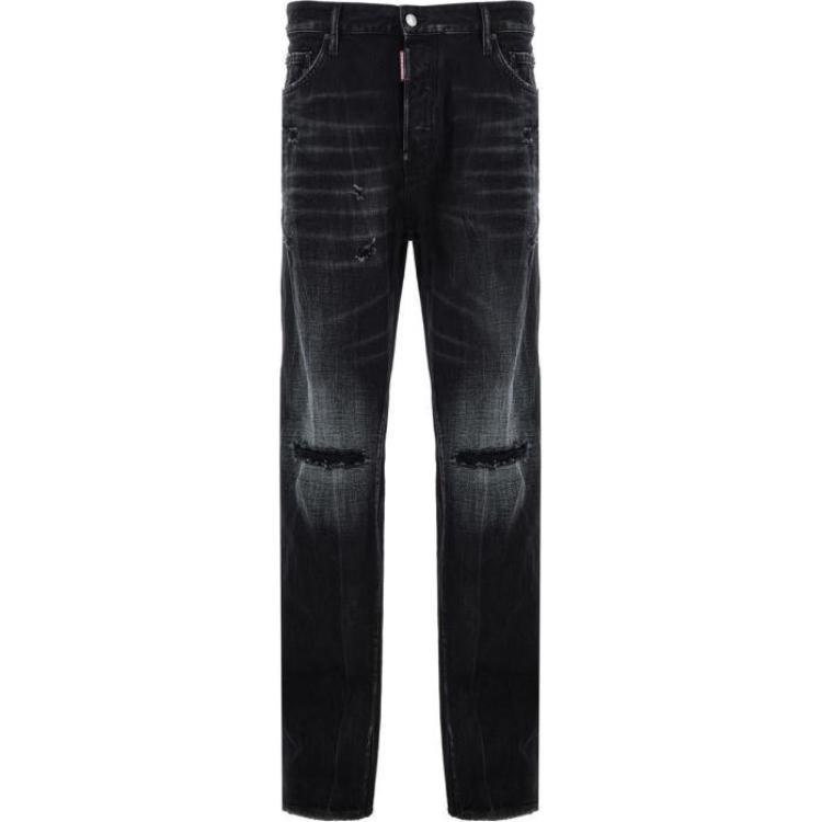 DSQUARED2 Distressed Straight-Leg Zipper Jeans  Black S74LB1561D30009-900 圖 2