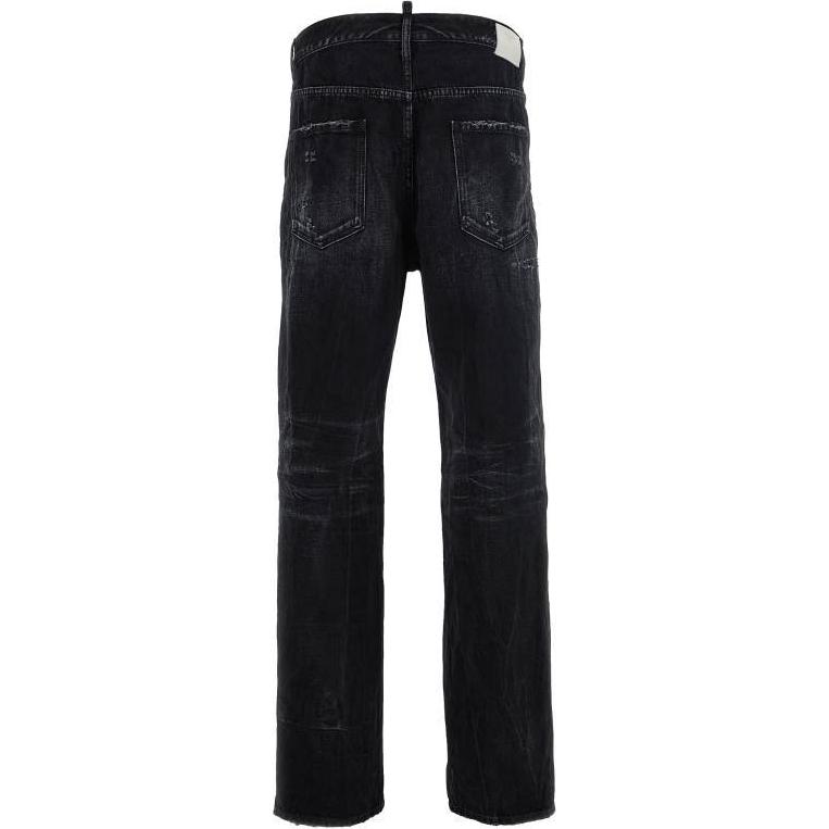 DSQUARED2 Distressed Straight-Leg Zipper Jeans  Black S74LB1561D30009-900 圖 3