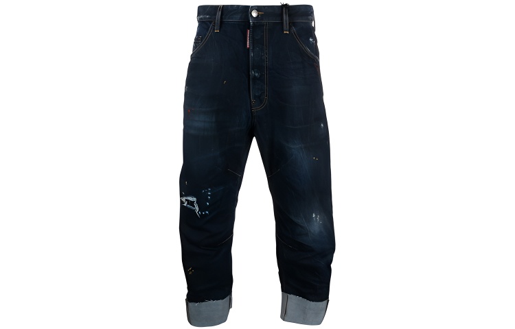 DSQUARED2 Distressed Straight Blue Denim Jeans for Men. S74LB0915S30309-470