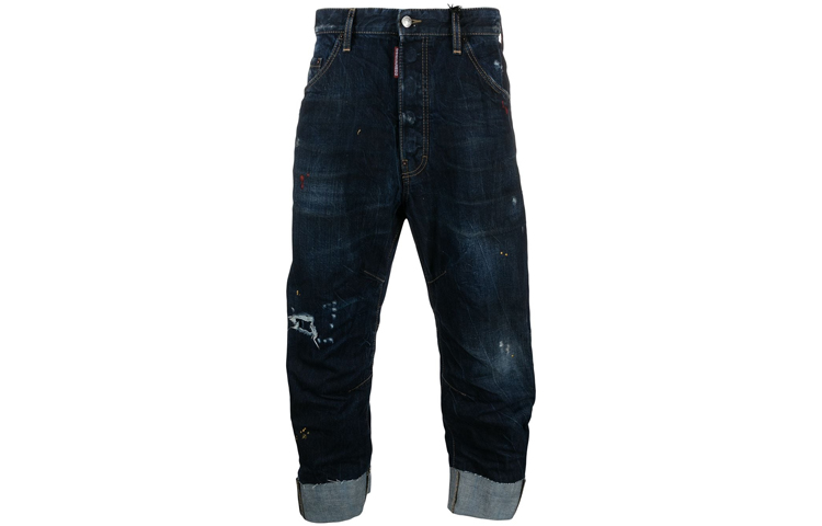 DSQUARED2 Distressed Straight Blue Denim Jeans for Men. S74LB0915S30309-470 圖 2