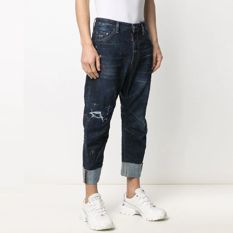 DSQUARED2 Distressed Straight Blue Denim Jeans for Men. S74LB0915S30309-470 圖 4