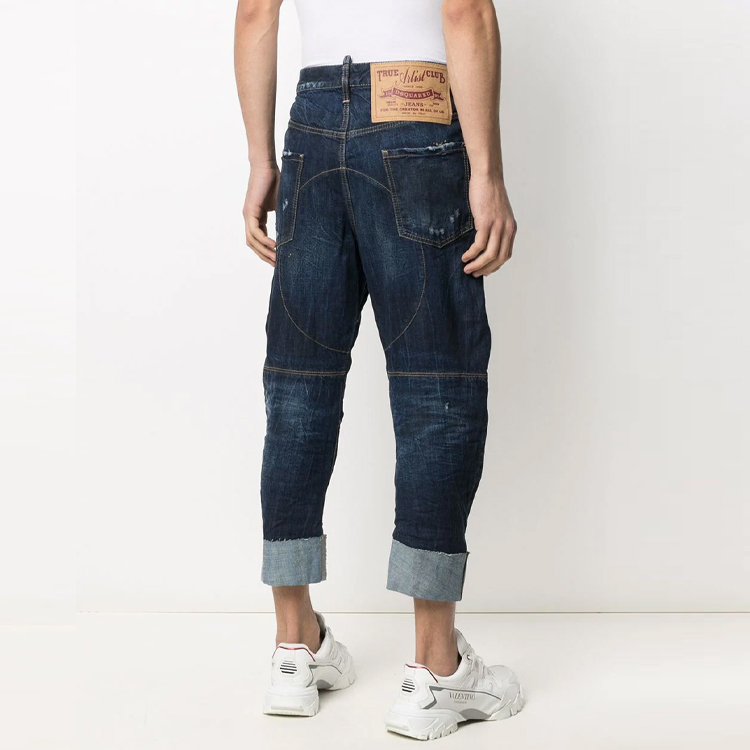 DSQUARED2 Distressed Straight Blue Denim Jeans for Men. S74LB0915S30309-470 圖 5