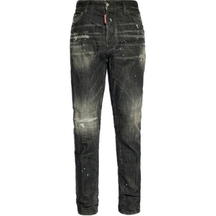DSQUARED2 Distressed Straight Fit Zipper Jeans Men’s Black S71LB1459S30357-900 圖 2