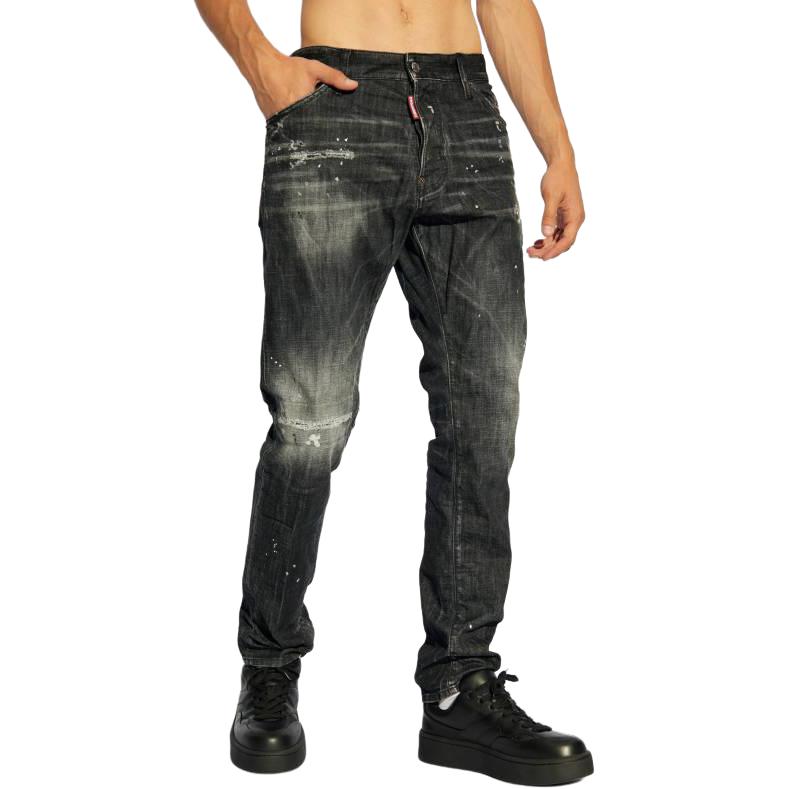 DSQUARED2 Distressed Straight Fit Zipper Jeans Men’s Black S71LB1459S30357-900 圖 3