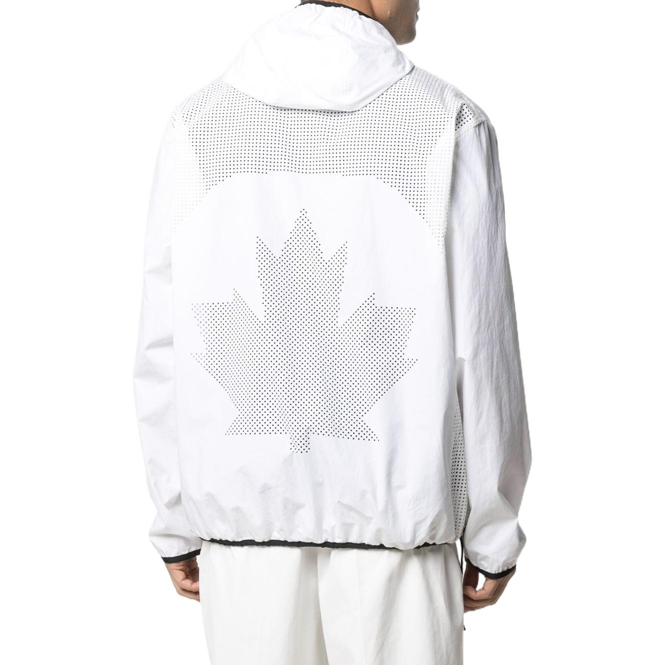 Shop DSQUARED2 FW19 Jaket Windbreaker Putih Cetakan Logo. S74AM1164S53579-100