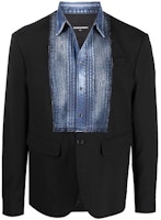 DSQUARED2 FW21 Black Denim Patchwork Button-Up Blazer Jacket. S71BN0858S40320-900 DSQUARED2 FW21 Black Denim Patchwork Button-Up Blazer Jacket. S71BN0858S40320-900