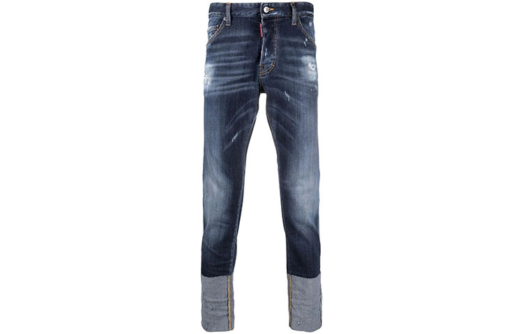 DSQUARED2 FW21  Distressed Cuffed Jeans Blue Denim. S71LB0904S30708-470 圖 2