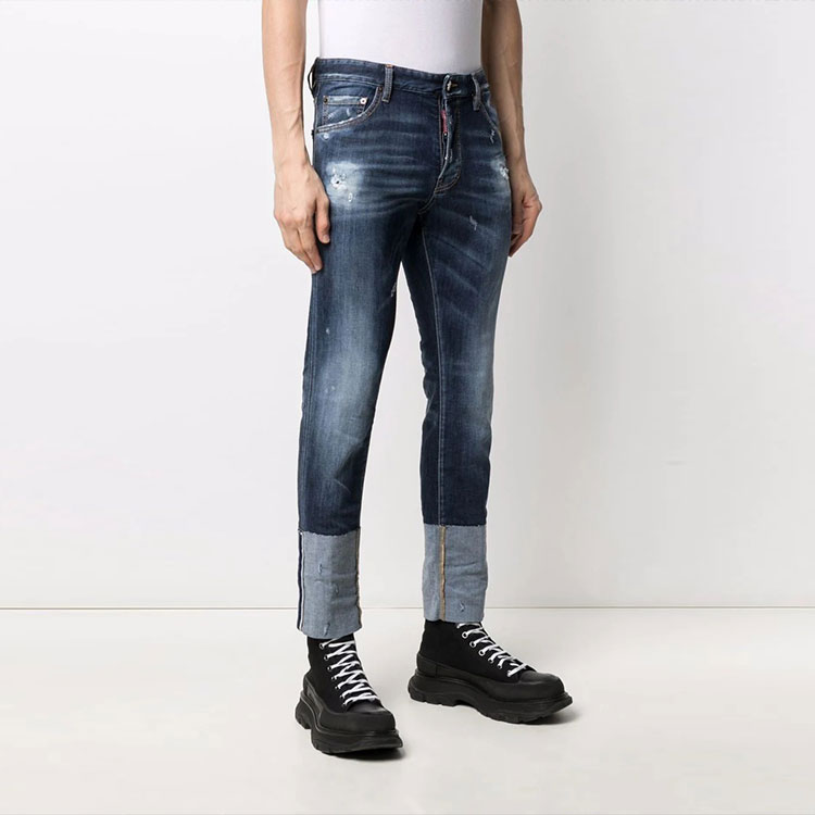 DSQUARED2 FW21  Distressed Cuffed Jeans Blue Denim. S71LB0904S30708-470 圖 5