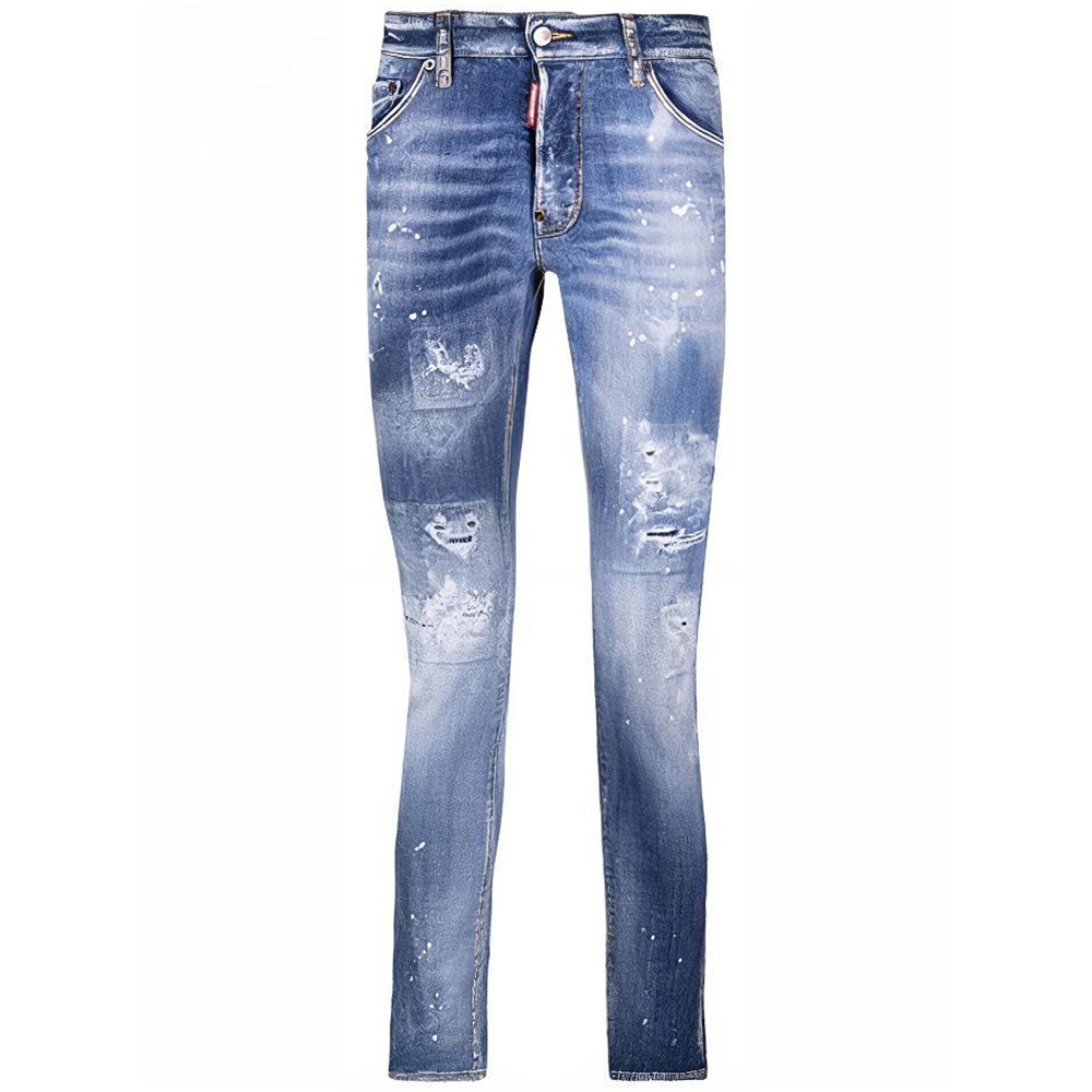 DSQUARED2 FW21  Distressed Slim-Fit Jeans Blue S74LB0971S30342-470