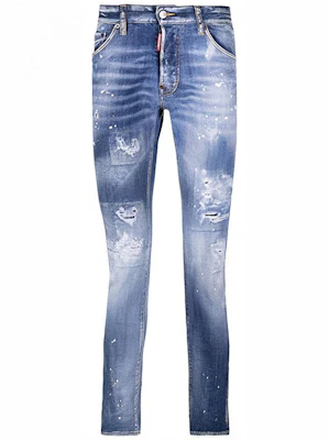 DSQUARED2 FW21 Jeans Slim-Fit Distressed Biru S74LB0971S30342-470 Buy DSQUARED2 FW21 Jeans Slim-Fit Distressed Biru S74LB0971S30342-470