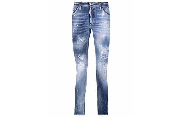 Order DSQUARED2 FW21 Jeans Slim-Fit Distressed Biru S74LB0971S30342-470