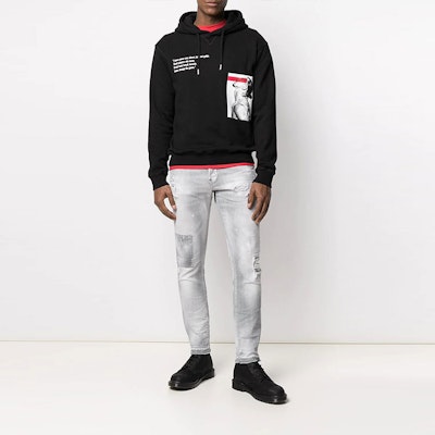 DSQUARED2 FW21 灰色低腰修身破洞牛仔裤 S74LB0987S30260-852 Lookbook DSQUARED2 FW21 灰色低腰修身破洞牛仔裤 S74LB0987S30260-852