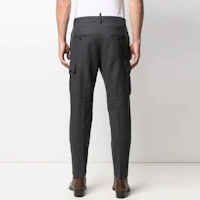 Shop DSQUARED2 FW21锥形休闲裤纯色深灰色 S74KB0558S52997-860