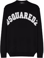 Dsquared2 FW21 Black Logo Print Pullover Sweatshirt S74GU0438S25030-900 Dsquared2 FW21 Black Logo Print Pullover Sweatshirt S74GU0438S25030-900
