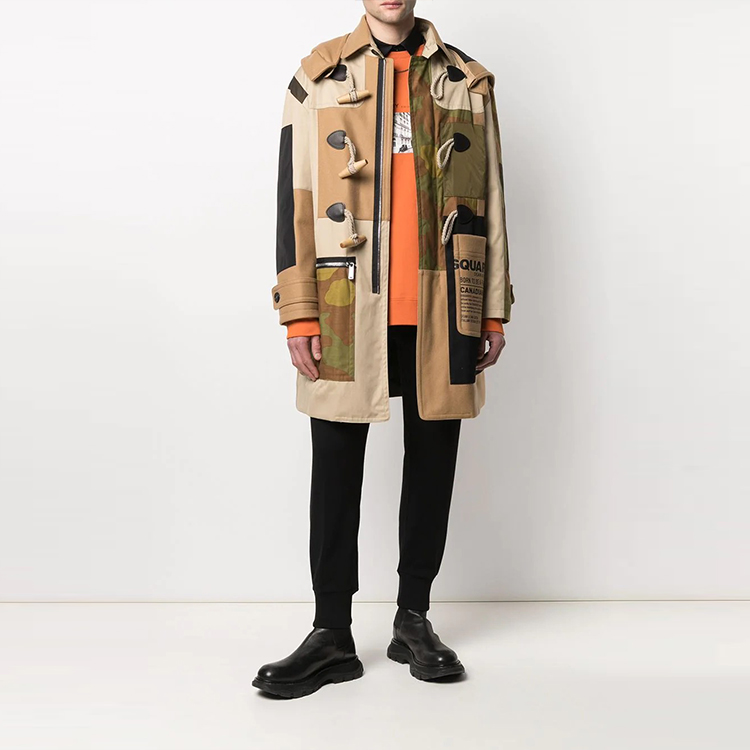 Lookbook DSQUARED2 FW21 迷彩扣飾外套 棕色. S74AA0234S53003-124