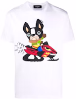 Order DSQUARED2 FW21 Cartoon Graphic Printed Short Sleeve T-Shirt White S79GC0033S23009-100