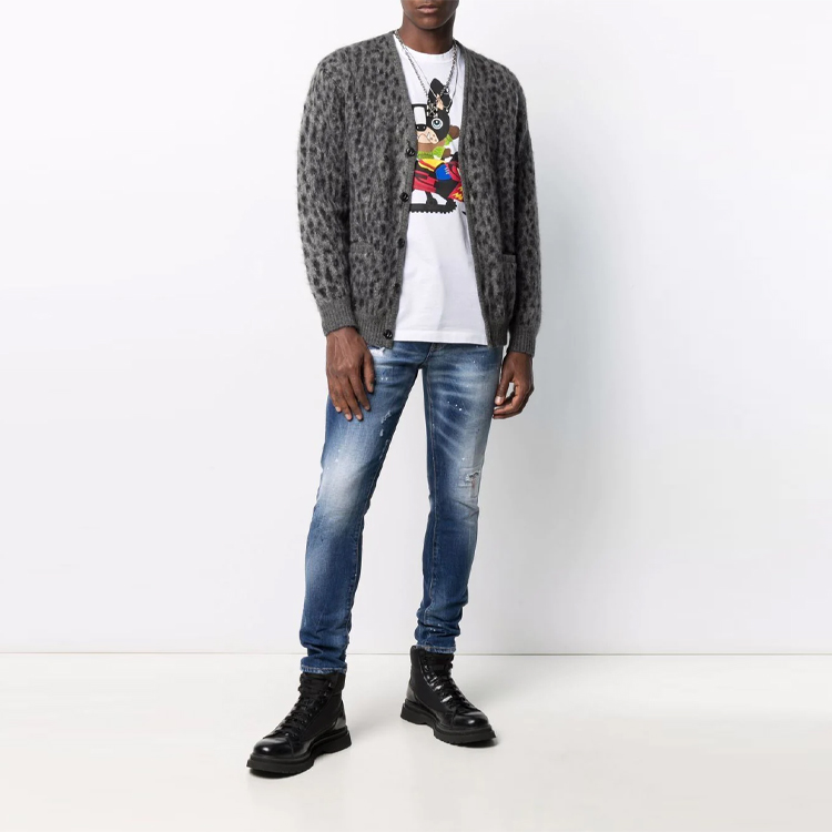 Lookbook DSQUARED2 2021秋冬卡通图案印花短袖T恤 白色 S79GC0033S23009-100