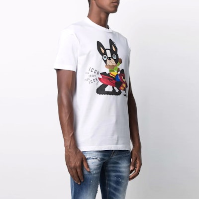 DSQUARED2 2021秋冬卡通图案印花短袖T恤 白色 S79GC0033S23009-100 Shop DSQUARED2 2021秋冬卡通图案印花短袖T恤 白色 S79GC0033S23009-100