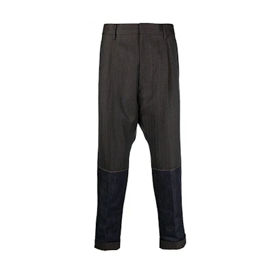 DSQUARED2 FW21 Contrast Panel Tailored Casual Pants Men’s Dark Grey S71KB0394S53031-001