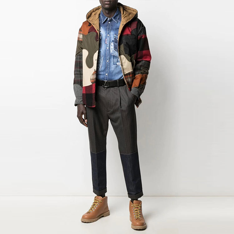 Lookbook DSQUARED2 FW21 對比拼接休閒西裝長褲 男士深灰色 S71KB0394S53031-001