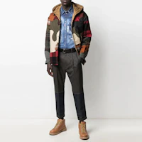 Lookbook DSQUARED2 FW21男士深灰色拼接修身休闲裤 S71KB0394S53031-001